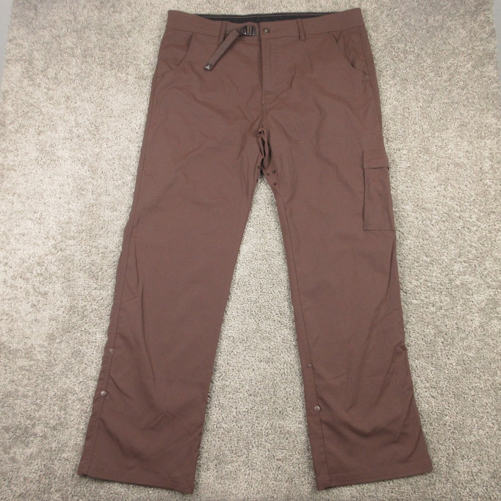 prAna Pants Mens 2XL 32 Brown Cargo Performance Nylon Hiking Outdoor Workwear